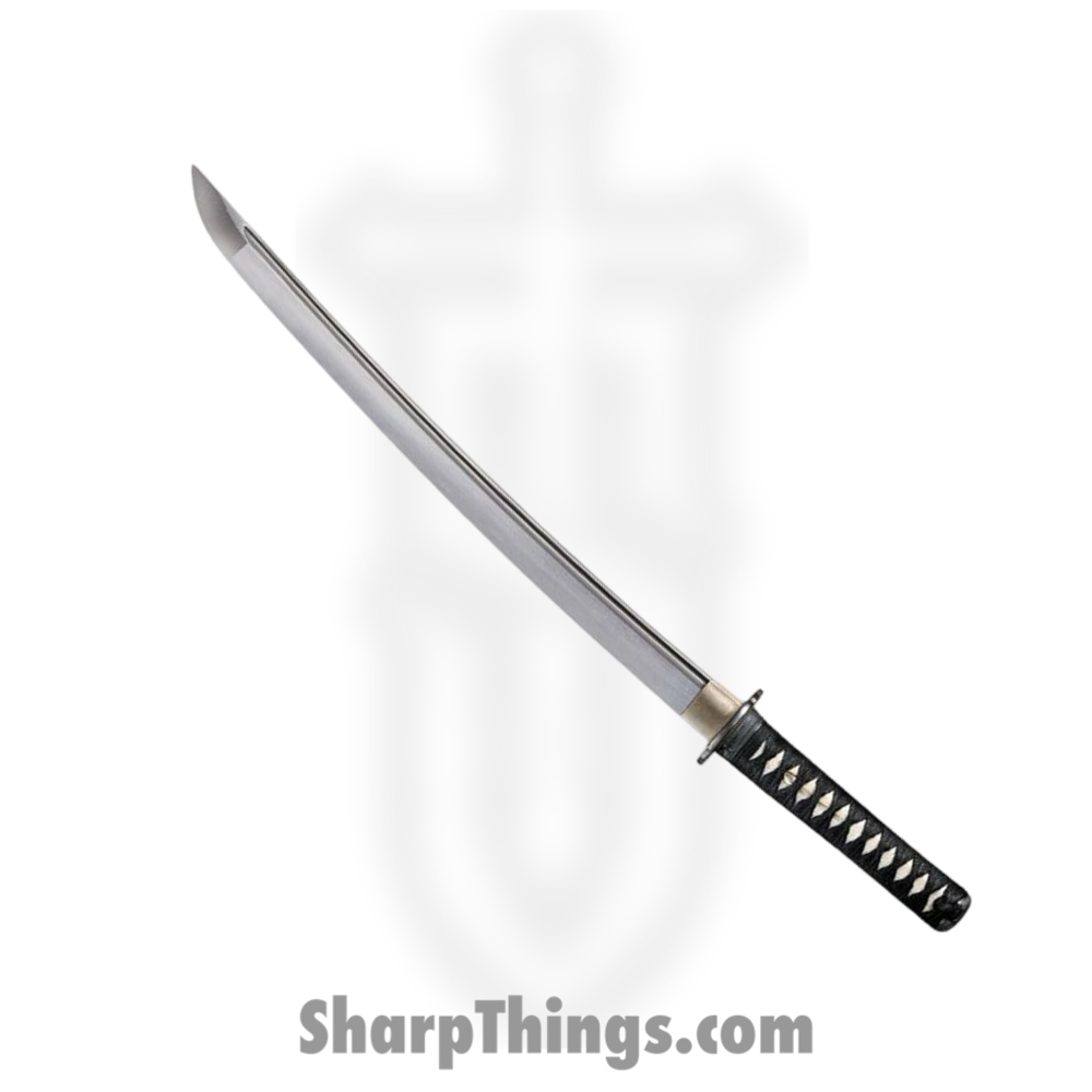 913aa368-caae-40b1-aa24-cb3cd17f1cd9_CS88BWW_1.jpg Cold Steel - CS88BWW - Warrior Series 21 inch Wakizashi - Fixed Blade Knife - 1055 Polished - Ray Skin with Black Braid and Brass Menuki - Black - Image 1