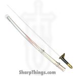 PTC - ICS-606-BF - Viking Battle Ready Sword and Scabbard Set - Fixed Blade Knife - Carbon Steel Polished - Leather Wrapped - Black Silver
