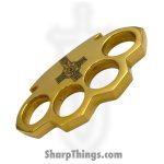 VOC - BR-300-CR - Cross Brass Knuckle - Solid Brass - Gold
