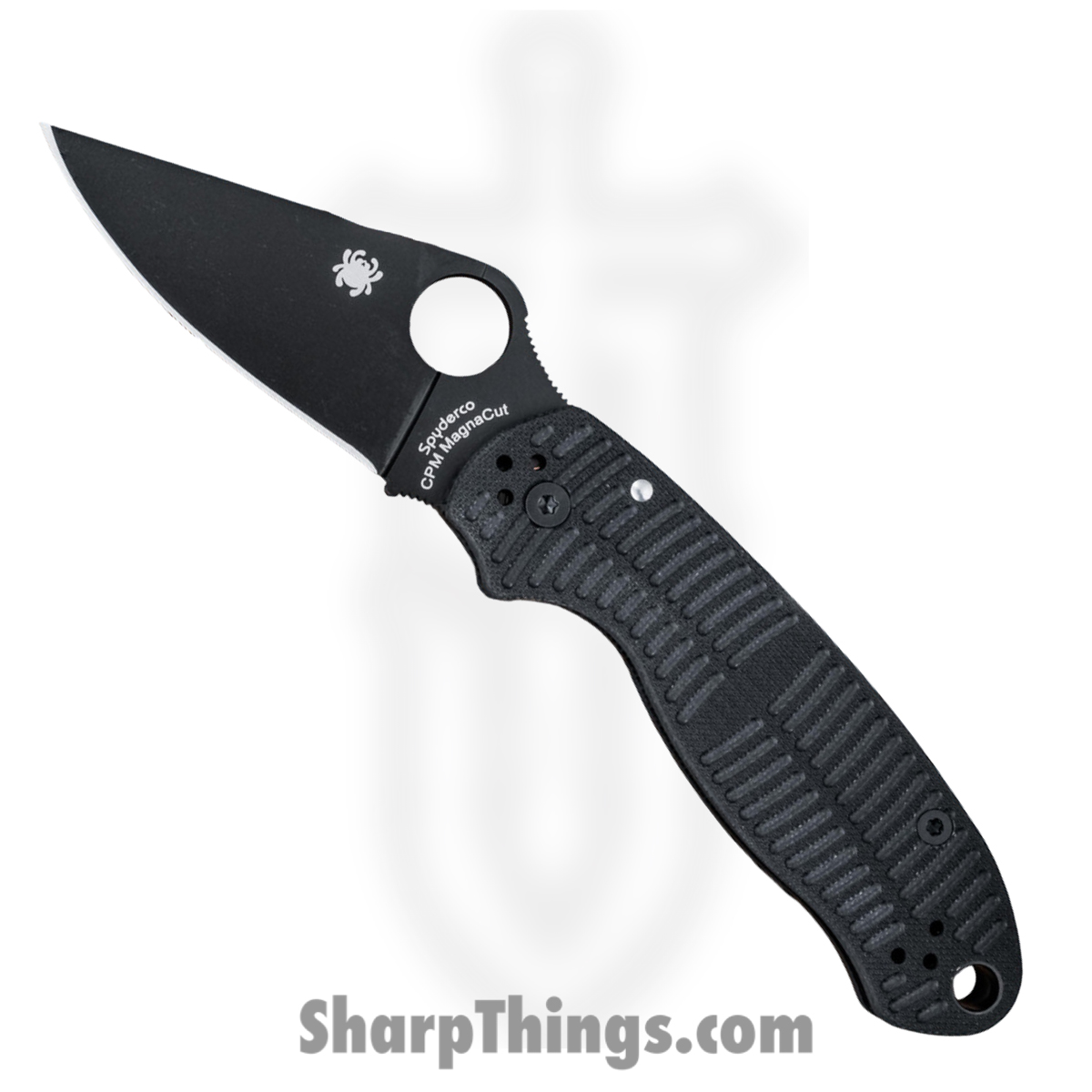 918633bf-5acb-4da0-9cb8-0cc2f9a20ed7_SC223GMCBKP_1.jpg Spyderco - SC223GMCBKP - Para 3 - Folding Knife - CPM MagnaCut Coated Clip Point - G10 - Black - Image 1