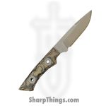 T.Kell Knives - PiranaG10WDG - Piranha - Fixed Blade Knife - Nitro V Coated Clip Point - G10 - Woodgrain