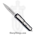 Microtech - 126-12BIS - UTX-85 Daytona - OTF Auto - Stonewash Double Edge Dagger Serrated - Brute Inlay - Black