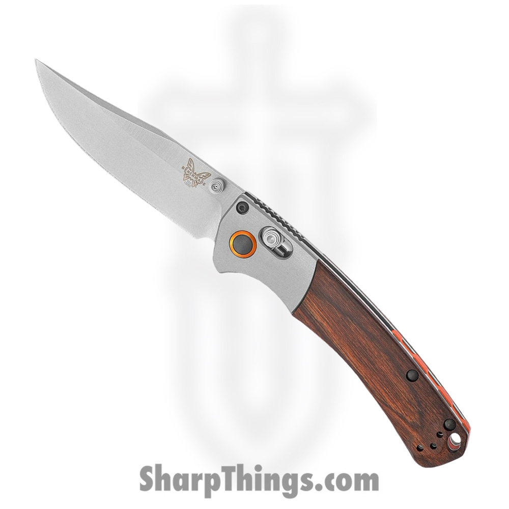 926d571f-9e08-41d8-9c71-67131dbfce68_15085-2_1.jpg Benchmade - 15085-2 - Mini Crooked River - Folding Knife - CPM S30V Satin Clip Point - Dymondwood - Brown - Image 1