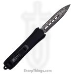 Steel River Knives - SBA163DGDBK - Mini Sidewinder OTF Auto - 440 2 Tone Damascus Dagger - Black