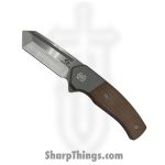 Beans Blades - BB-MWF-M-BN - Mini Warrior - Folding Knife - M390 Satin Tanto - Micarta - Brown