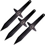 World Knife Throwing League - WKTL004 - Lancelot Throwing Knives - Fixed Blade Knife - 3Cr13 Stainless - Set of Three - Black
