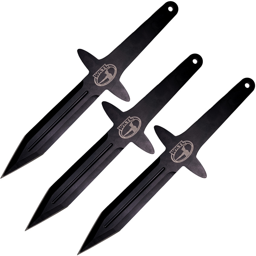 9401bb80-eaa1-4daa-9989-a61ca111864a_WKTL004_1.jpg World Knife Throwing League - WKTL004 - Lancelot Throwing Knives - Fixed Blade Knife - 3Cr13 Stainless - Set of Three - Black - Image 1