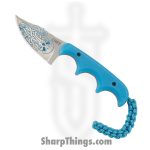 CRKT - 2387O - Minimalist Cthulhu - Fixed Blade Knife - 8Cr13MoV Satin Laser Etch Clip Point - Thermoplastic - Blue