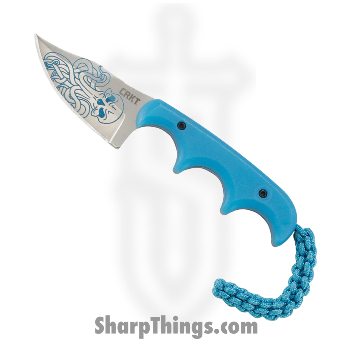 940c632e-87b9-4dba-86a4-f924bf7e6676_CR2387O_1.jpg CRKT - 2387O - Minimalist Cthulhu - Fixed Blade Knife - 8Cr13MoV Satin Laser Etch Clip Point - Thermoplastic - Blue - Image 1