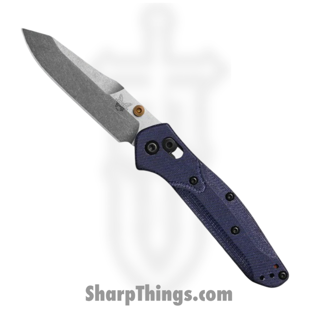 945-04_1.jpg Benchmade - 945-04 - Mini Osborne - Folding Knife - M390 Satin Reverse Tanto - Denim Micarta - Blue - Image 1