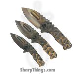 Medford Knife and Tool - 120424D - Knife Set - Folding Knife - S45VN Vulcan Drop Point - "Stained Glass" Titanium - Black Bronze