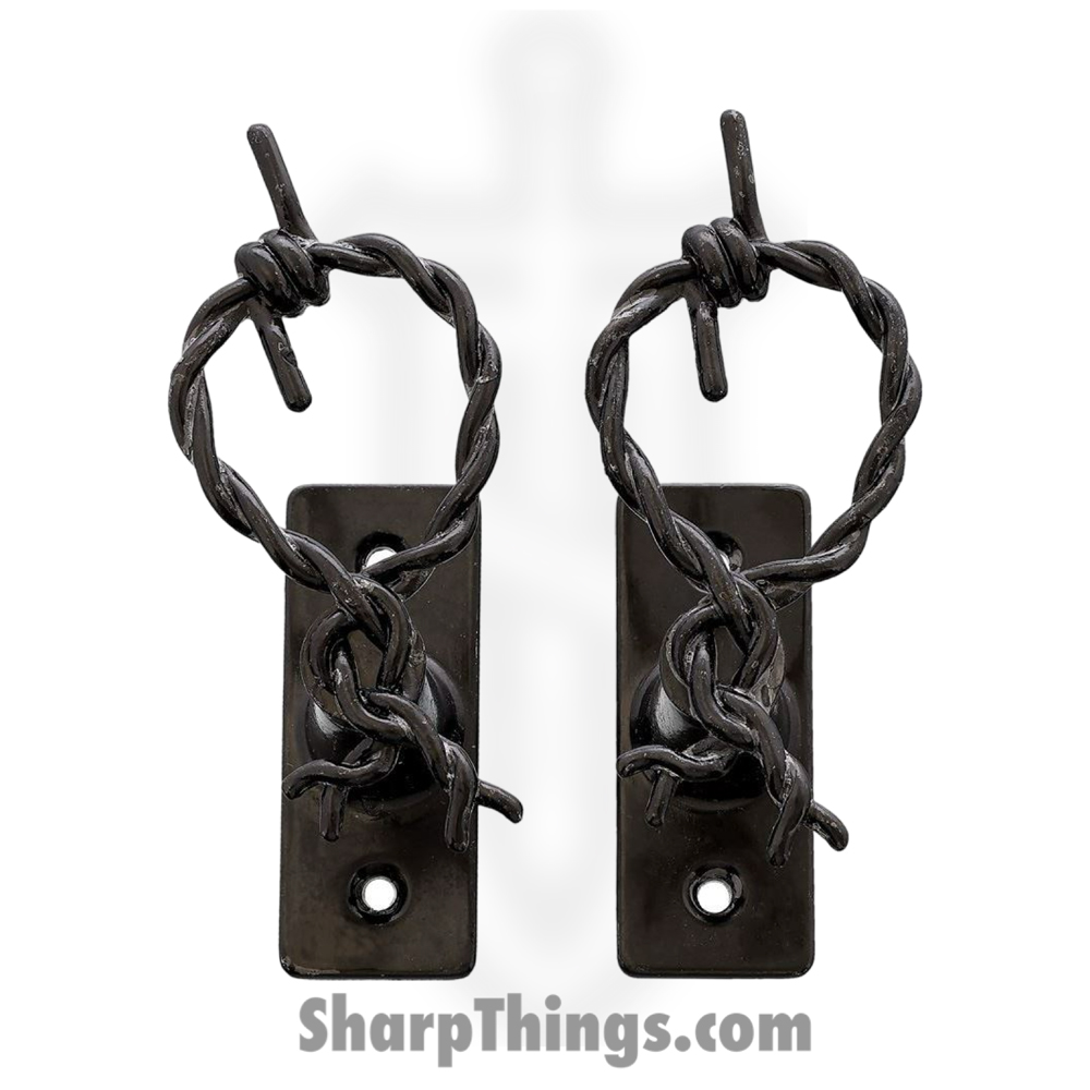 94a2f1f6-f1e6-4e37-891a-fb7eab30f5f8_DX20N_1.jpg Denix - DX20N - Barbed Wire Hanger Pair - Metal - Black - Image 1