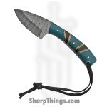 Damascus - DM1233TR - Hunter - Fixed Blade Knife - Damascus Drop Point - Synthetic - Black Blue