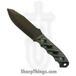 Half Face Blades - HFBDISODG108 - Disaster Jr. - Fixed Blade Knife - 3V Midnight BronzeCerakote Spear Point - G10 - Black OD Green