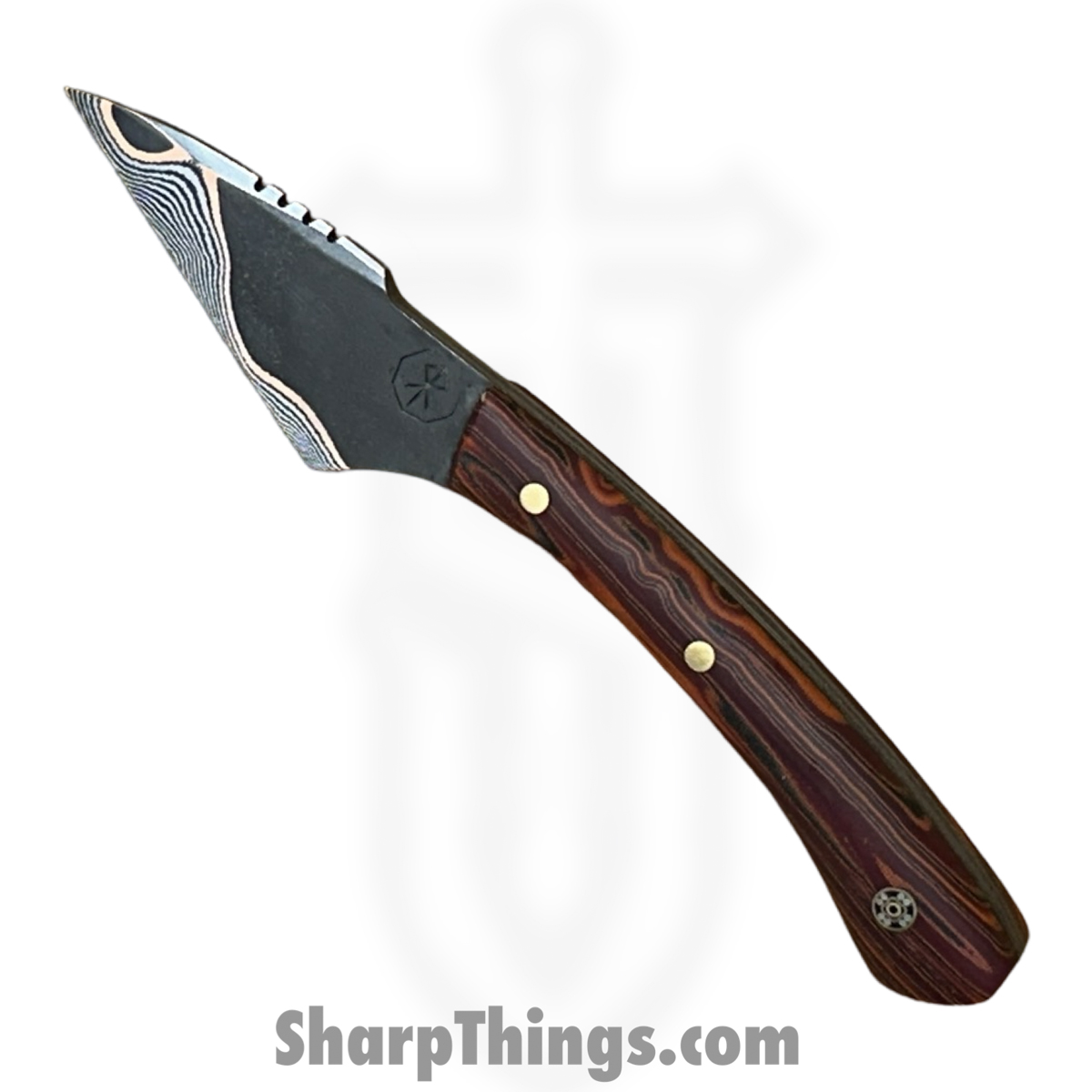 94ca550f-c6f2-4538-bb5d-fec378c1d89f_RRC-Gaia.2-01_1.jpg Royalty Rings Co. - RRC-Gaia.2-01 - Gaia 2 - Fixed Blade Knife - Elite Aura Mai 1084 Damascus Wharncliffe - G-Carta - Orange - Image 1