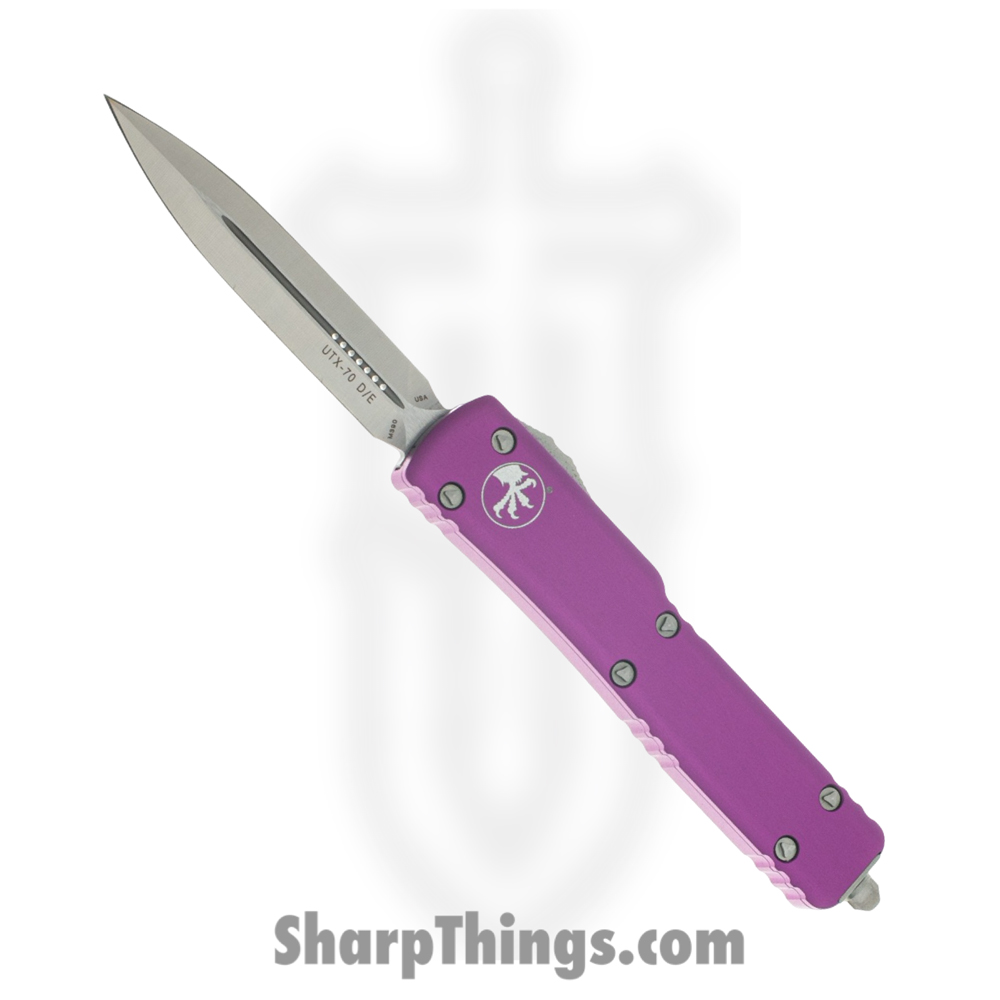 951e32c1-916f-4b14-83b2-bcead67bc01b_147-4VI_1.jpg Microtech - 147-4VI - UTX-70 - OTF Auto - M390 Satin Dagger - 6061-T6 Aluminum - Violet - Image 1