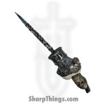 Full Heart Forge - FHF-CHESS-KN - Knight Spike - Fixed Blade Knife - 316 Stainless Satin Spike - Resin - White, Gold, Grey