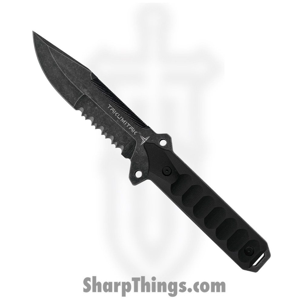 9808df13-a05e-4f19-8435-e319e2da00ea_TKF213SW_1.jpg Takumitak - TKF213SW - Escort - Fixed Blade Knife - D2 Stonewash Drop Point - G10 - Black - Image 1
