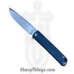 Medford Knife and Tool - MK2124TQ-44TM-T1C1-Q4 - M-48 - Folding Knife - S45VN Tumbled Magnus Edge Drop Point - Aluminum - Blue