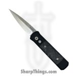 ProTech - 704-DM - Godson Dark Matter - Automatic Knife - 154CM Satin Spear Point - Aluminum/FatCarbon - Black