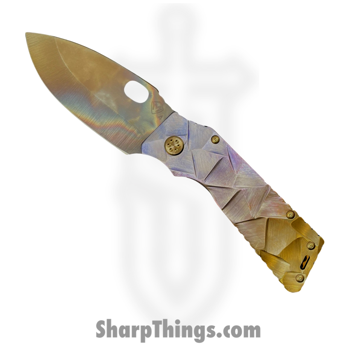 985aa719-bc35-438f-b806-5eef89aada79_MK0144VQ-39A5-T1CA-Q4_1.jpg Medford Knife and Tool - MK0144VQ-39A5-T1CA-Q4 - TFF-1 - Folding Knife - S45VN Vulcan Drop Point - Violet Bronze Fade "Stained Glass" - Violet Bronze - Image 1