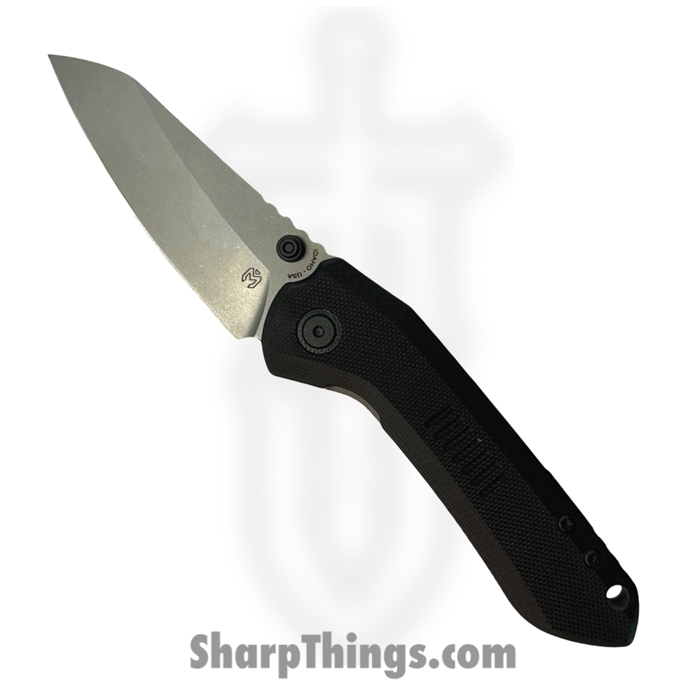 9869a281-9ca3-4232-85c2-a124679af8d1_OVSWG10BK_1.jpg Millit Knives - OVSWG10BK - Overland Zirblast - Folding Knife - CPM S35VN Stonewash Reverse Tanto - G10 - Black - Image 1