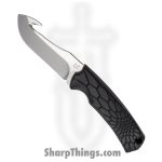 Fox Knives - FOX607 - Core Skinner - Fixed Blade Knife - Becut Steel Satin Drop Point with Guthook - Polypropylene - Black