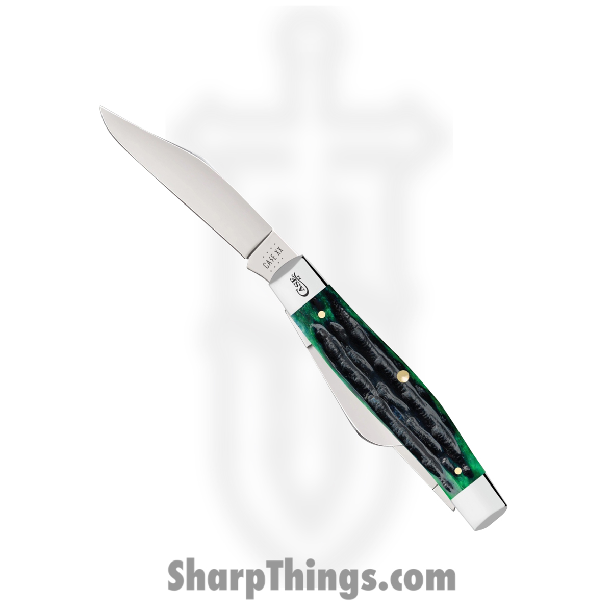 98a698ec-79a0-4823-b245-cd2b1517e82e_CA75833_1.jpg Case Cutlery - CA75833 - Large Stockman - Folding Knife - Tru-Sharp Surgical Stainless Steel Mirror Polished Multi - Jigged Bone - Hunter Green - Image 1