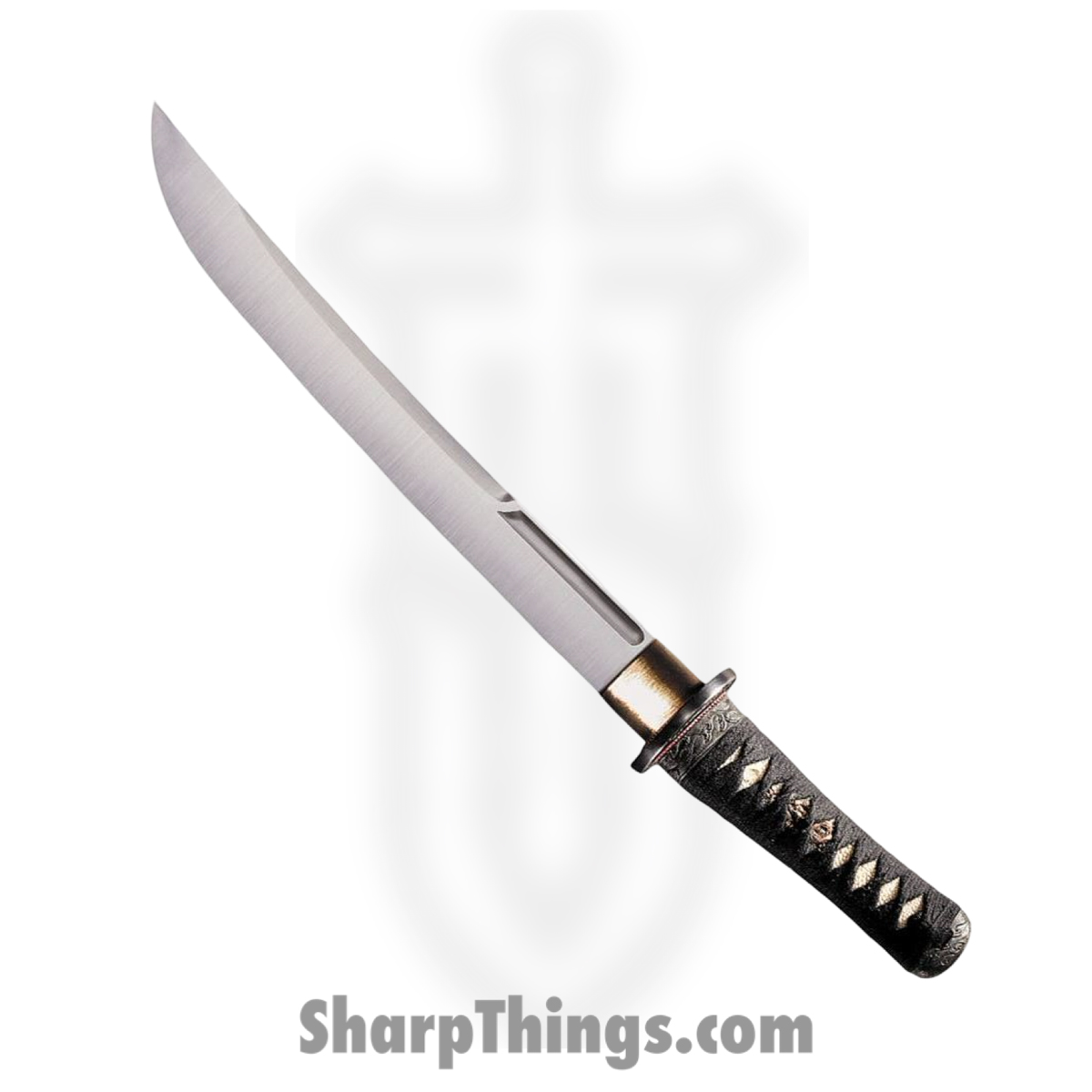 98cbe43d-debe-485f-b308-fa2e34ded53e_CS88BT_1.jpg Cold Steel - CS88BT - Warrior Series O Tanto - Fixed Blade Knife - 1055 HC Polished - Cord Wrapped - Black - Image 1