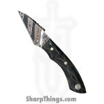 Royalty Rings Co. - RRC-Nyx-03 - Nyx - Fixed Blade Knife - Chevron CopperMai 80CRV2 Damascus Wharncliffe - Raffir Noble - Black Copper