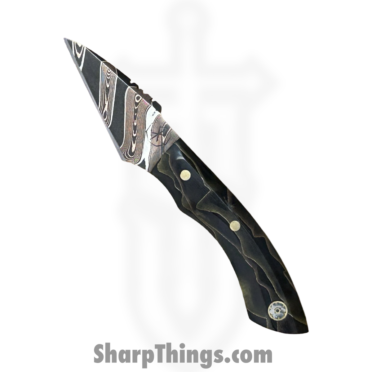 9920a3f0-6ab9-43fc-aed1-2613991db24b_RRC-Nyx-03_1.jpg Royalty Rings Co. - RRC-Nyx-03 - Nyx - Fixed Blade Knife - Chevron CopperMai 80CRV2 Damascus Wharncliffe - Raffir Noble - Black Copper - Image 1