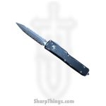Microtech - 147-D12DBK - UTX-70 - OTF Auto - Elmax Apocalyptic Dagger - 6061-T6 Aluminum - Distressed Black