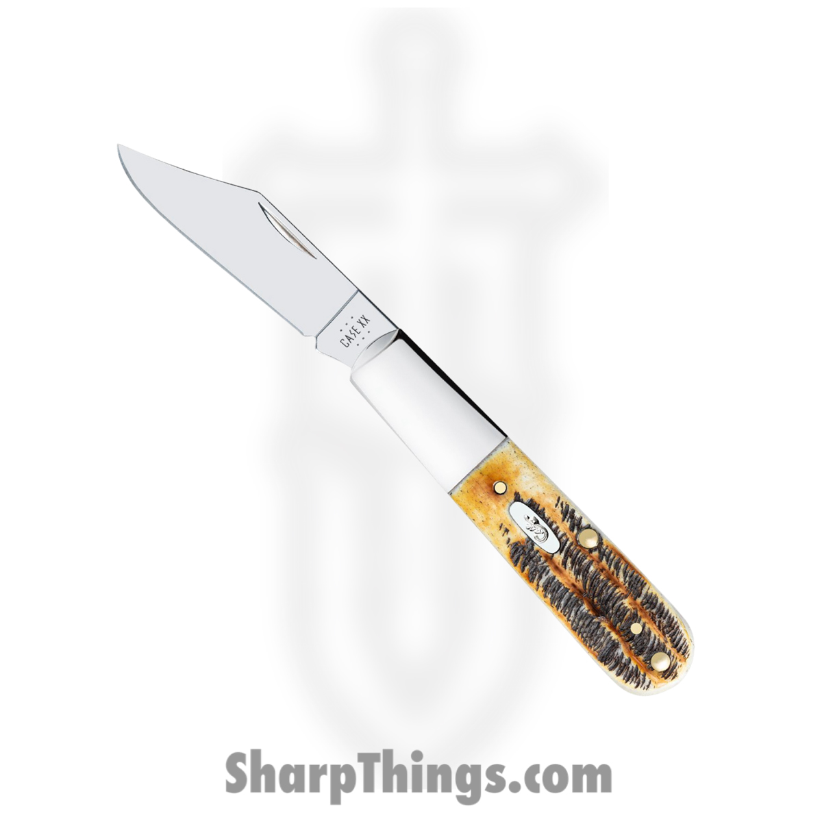 9985f582-ac92-460f-88cc-e3c8efb843e1_CA65339_1.jpg Case Cutlery - CA65339 - Barlow - Folding Knife - Stainless Polished Clip Point - BoneStag - Brown Black - Image 1