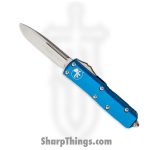 Microtech - 231-10BL - UTX-85 - OTF Auto - Stonewash Drop Point - 6061 T6 Aluminum - Blue