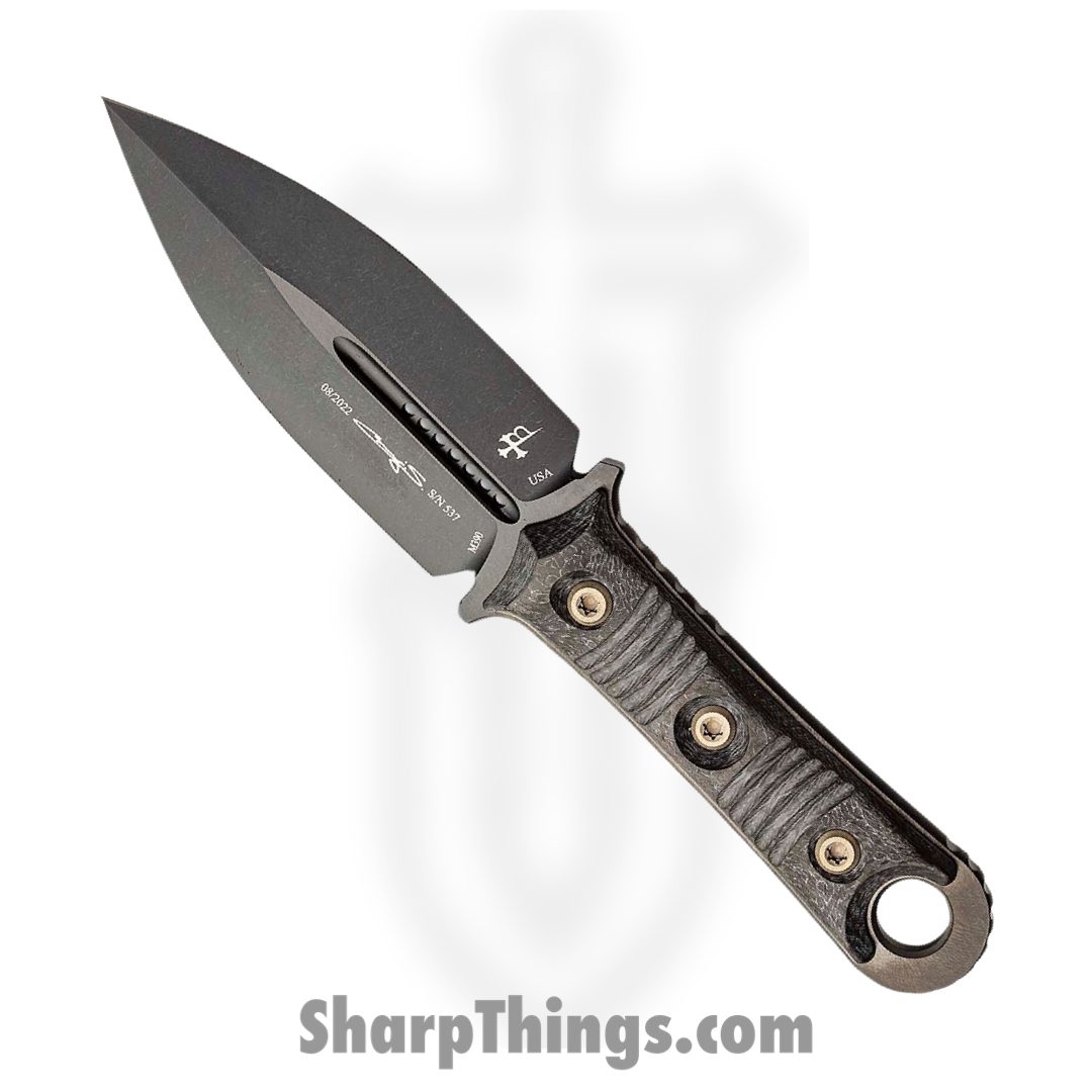 99bb383e-6a2b-4ee4-b677-f28c0d528b2f_201-1DLCCFS_1.jpg Microtech - 201-1DLCCFS - Signature Series SBD - Fixed Blade Knife - DLC Dagger - Milled Carbon Fiber - Black - Image 1