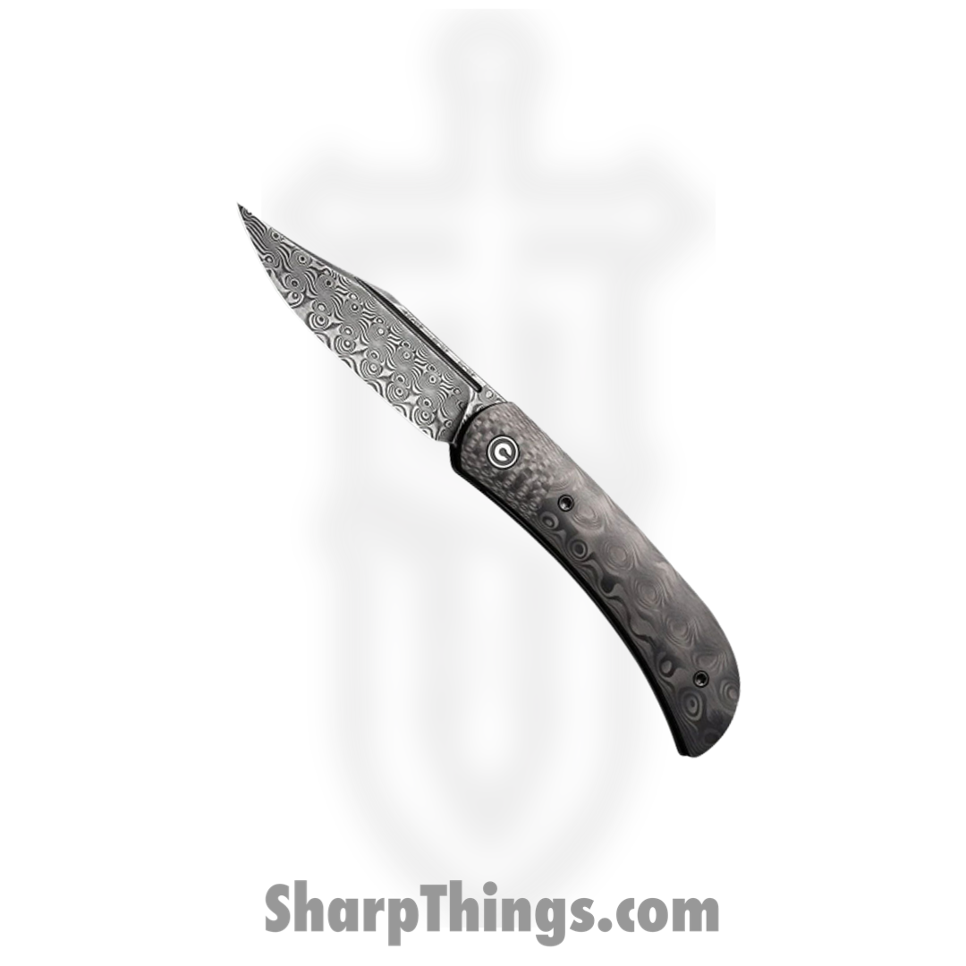 99dc015f-4e45-4d06-9816-c0239fbc25a1_C19010C-DS3_1.png CIVIVI Knives - C19010C-DS3 - Appalachian Drifter II - CF Front Flipper - Damascus Clip Point - Image 1