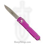 Microtech - 121-10APVI - Ultratech S/E Apocalyptic Drop Point Automatic Knife - Aluminum - Violet