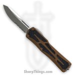 Heretic Knives - H039-2B-RB - Colossus - OTF Auto - Magnacut Stonewash Clip Point - Aluminum/Traction Inlay - Root Beer/Black