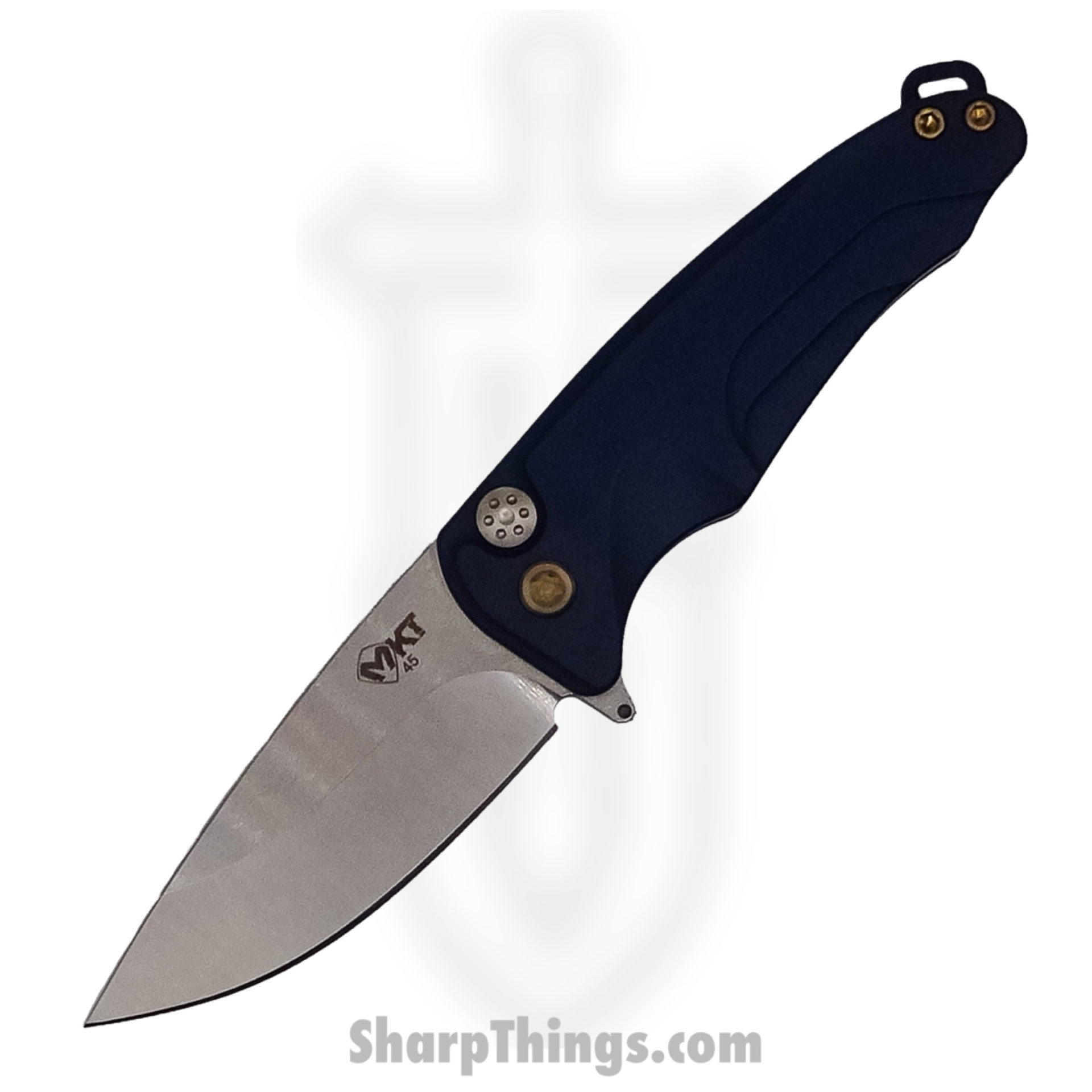 9a9daeb8-ebac-443a-9697-2c2754ae0c97_MK0394TQ-44AU-T1C1-Q4-1_1.jpg Medford Knife - MK0394TQ-44AU-T1C1-Q4 - Smooth Criminal Button Lock Folder - Tumbled S45VN - Blue - Image 1
