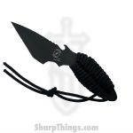 Sniper Bladeworks - DASHIBLKPARA - Dashi - Fixed Blade Knife - 1095 HC Coated Kiridashi - Paracord Wrapped - Black