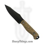 Half Face Blades - HFBFIECOG112 - Field Knife - Fixed Blade Knife - S45VN Armor Black Cerakote Spear Point - G10 Chaos Grip - Coyote Tan