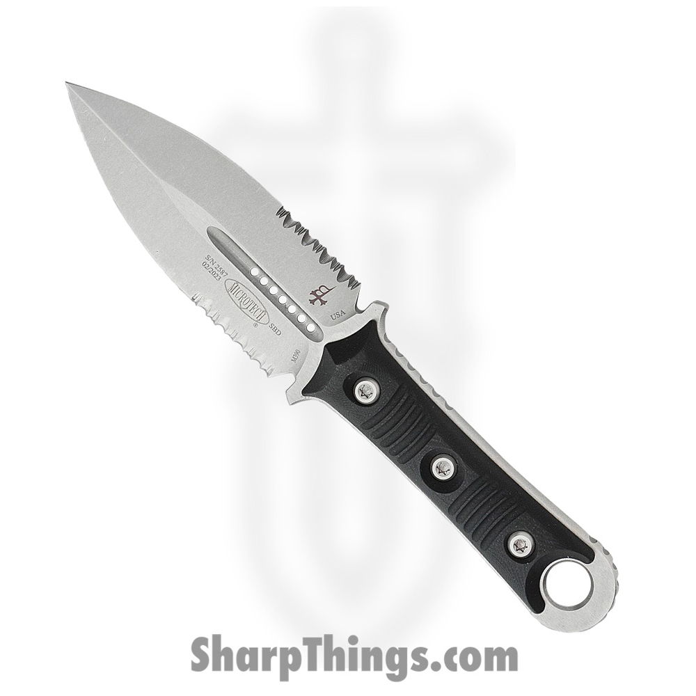 9ac7d8f7-78af-42a7-aff5-67cfda32b707_201-11_1.jpg Microtech - 201-11 - SBD - Fixed Blade Knife - M390 Stonewash Dagger - G10 - Black - Image 1