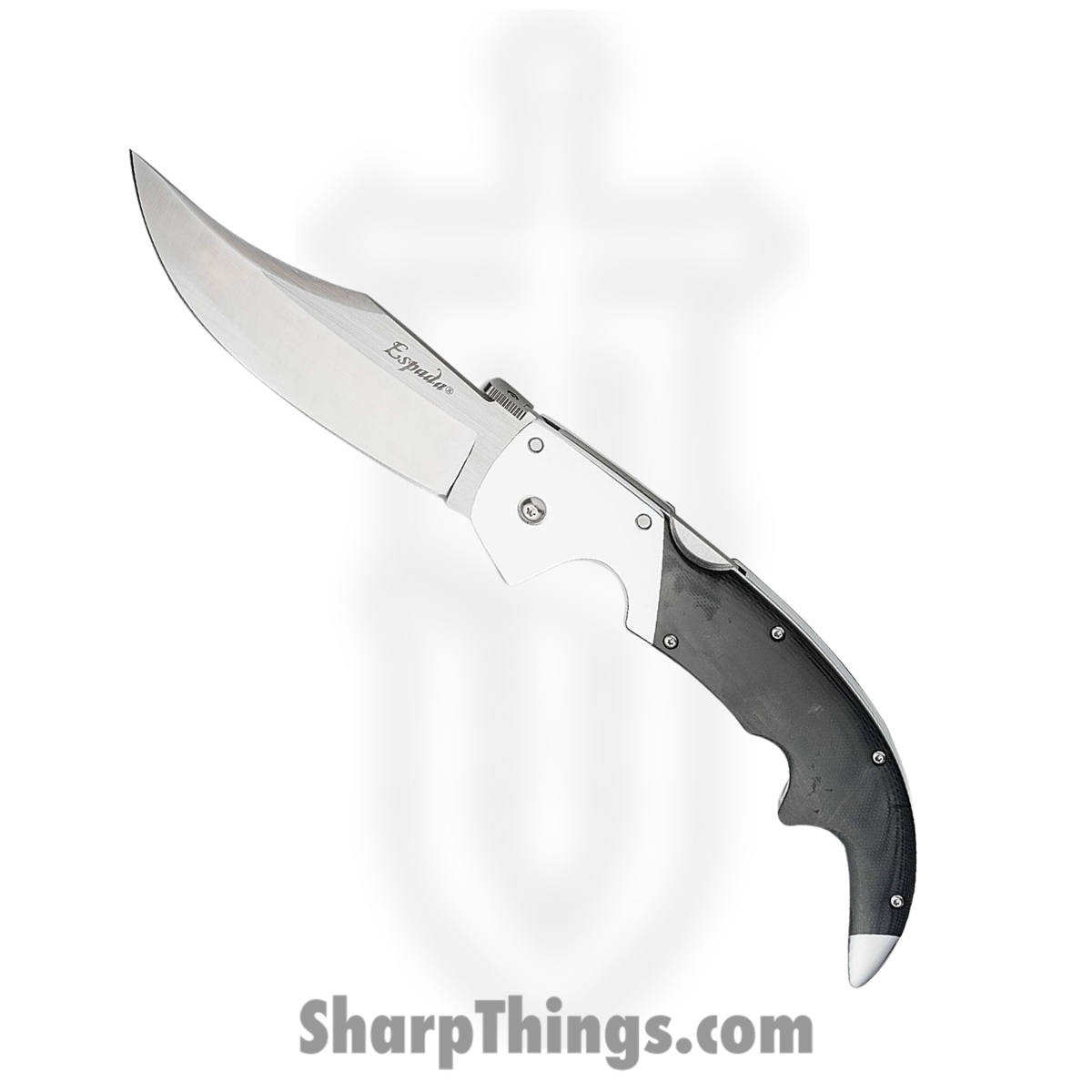9b14dfac-7431-474d-8e29-556ce3265de0_CS62MB_1.jpg Cold Steel - CS62MB - Large Espada Lockback - Folding Knife - S35VN Satin Clip Point - G10 with 7075 Aluminum Bolsters and Frame - Black - Image 1