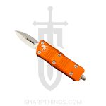 Microtech - 238-10 OR - Troodon Mini - OTF Auto - M390 Stonewash Dagger - 6061-T6 Aluminum - Orange
