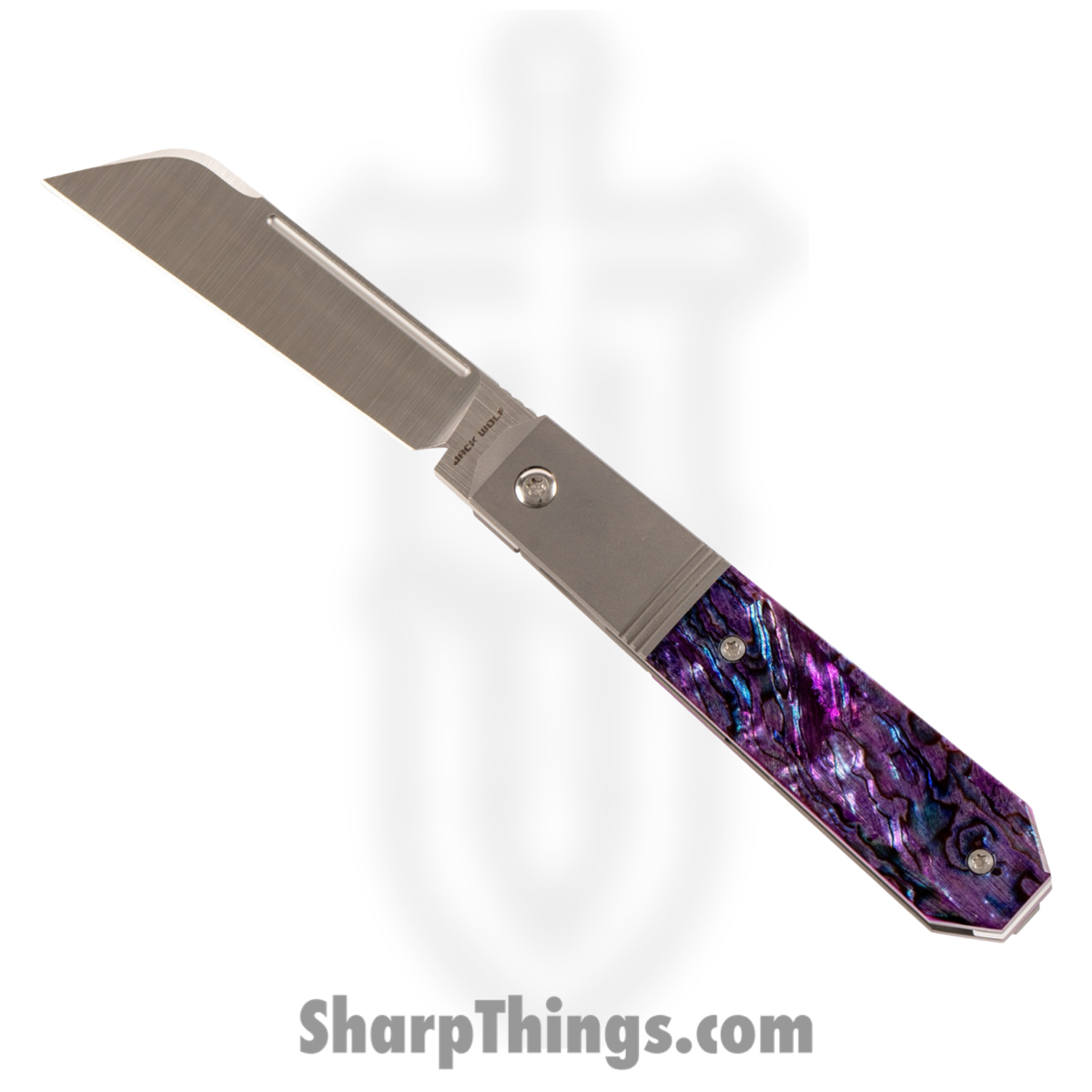 9b84d7ea-6c1e-4ada-87a0-3d72733138a3_AFTER-02-PUR-ABALONE_1.jpg Jack Wolf Knives - AFTER-02-PUR-ABALONE - After Hours Jack - Folding Knife - S90V Satin Barlow - Abalone - Purple - Image 1