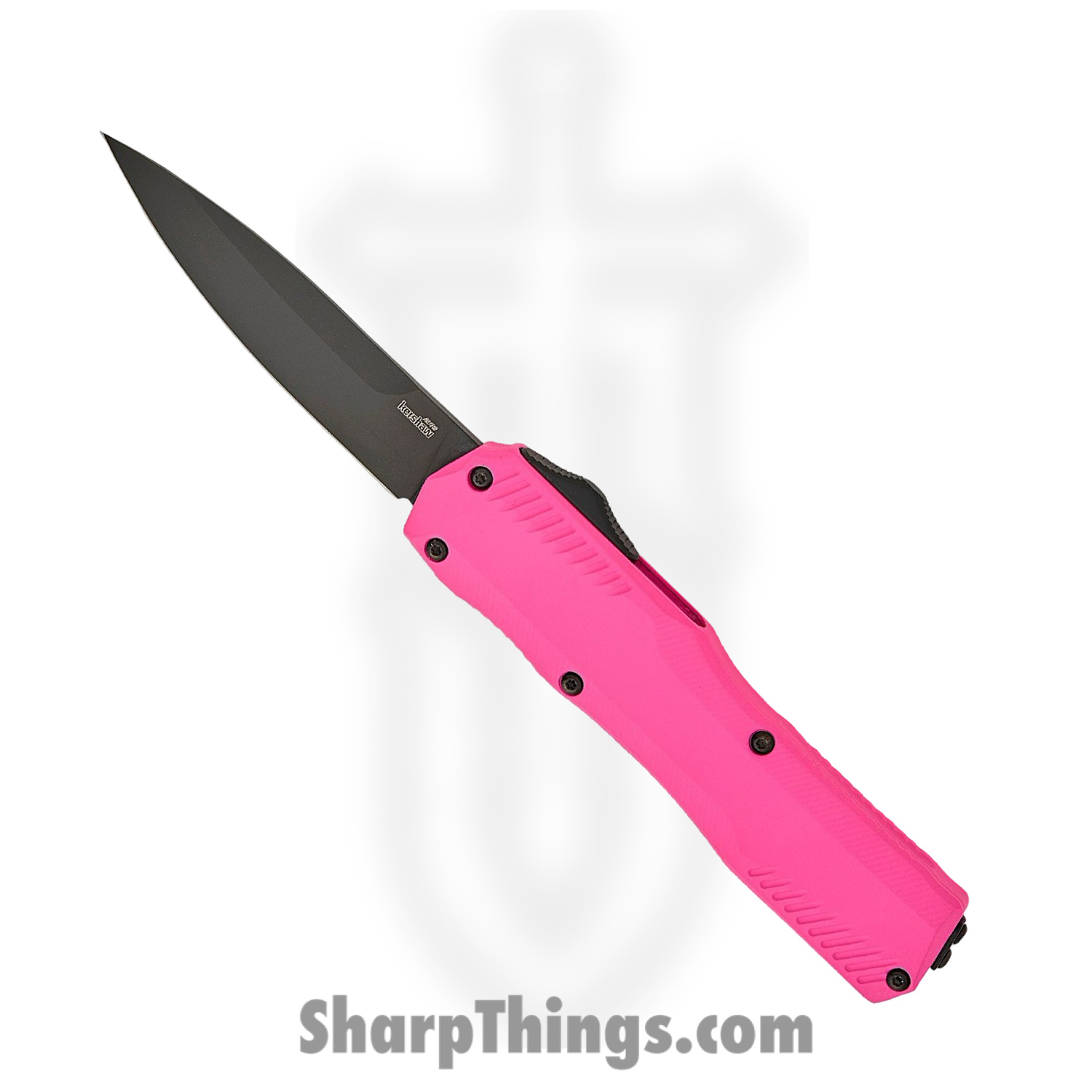 9ba6f59c-6814-402c-909c-6f7258ef445c_KS9000PKBLK_1.jpg Kershaw - KS9000PKBLK - Livewire - OTF Auto - CPM MagnaCut Coated Dagger - Aluminum - Pink - Image 1