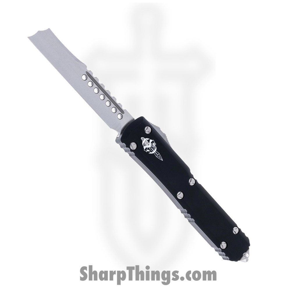 9bd7fbe4-8b69-4648-8eb2-1c778129795a_119R-10S_1.jpg Microtech - 119R-10S - Ultratech Signature Series - OTF Auto - Elmax, M390, 204P Stonewash Hellhound Razor - 6061-T6 Aluminum - Black - Image 1