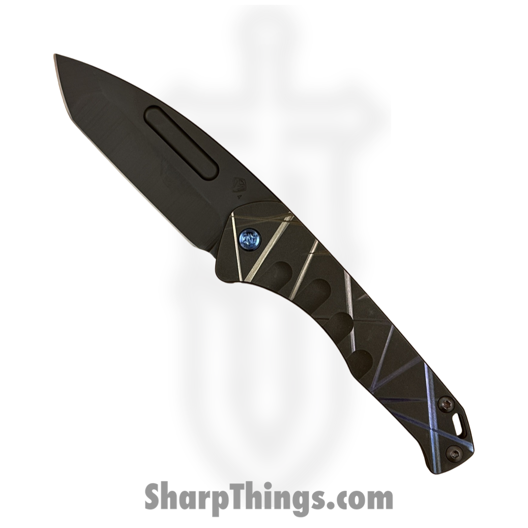 9c5a874f-1dd1-4c95-8140-31c89710ef96_MK2084PT-30OV-T2CP-Q4_1.png Medford Knife and Tool - MK2084PT-30OV-T2CP-Q4 - Prae Slim - Folding Knife - s45vn DLC Tanto - Titanium - "Laser Tag" - Image 1