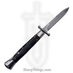 Steel River Knives - SBSG10BYSH - Liscio 10in Stiletto - Swinguard Lockback Auto - 440 Bayonet - Black