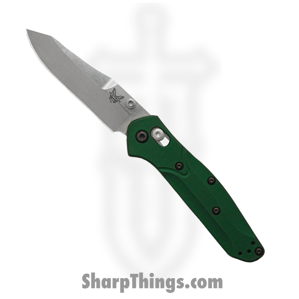 9d381b45-5837-42bc-a9fa-733871873659_940_1.jpg Benchmade - 940 - Osborne - Folding Knife - S30V Satin Modified Reverse Tanto - Aluminum - Green - Image 1